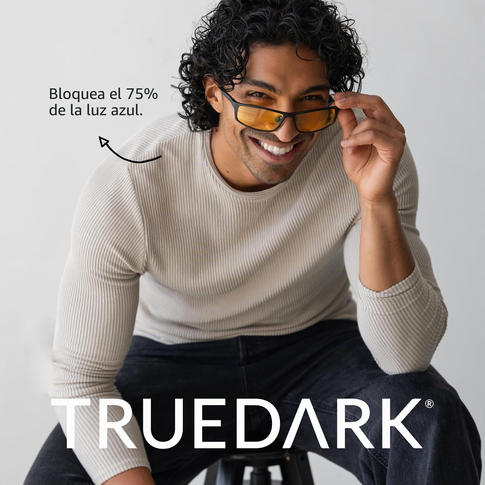 TrueDark by Dave Asprey | Daylights Elite | Gafas de luz azul para mujeres y hombres, lentes amarillas bloquean el 75% de la luz azul para uso intenso de pantalla diurna