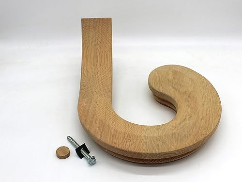 Miniatura 19 de 72-D3.5 Red Oak Dowel Top Newel 3 1/2" x 3 1/2" x 47 1/2", serie 6701, poste de escalera de madera dura, estilo redondo.. 3 pies. Barandilla