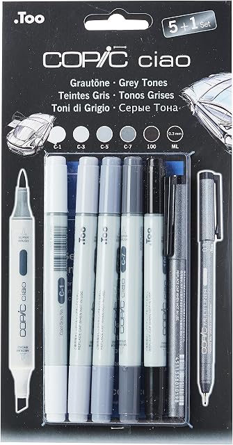Copic Ciao Set includes Marker - Grey Tones (5+1)