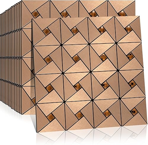 Midcard Azulejos de mosaico de metal para salpicaduras de 8 hojas, decoración de pared de cocina con paneles de aluminio, molinillo de cobre y disponible en Yaxa Colombia