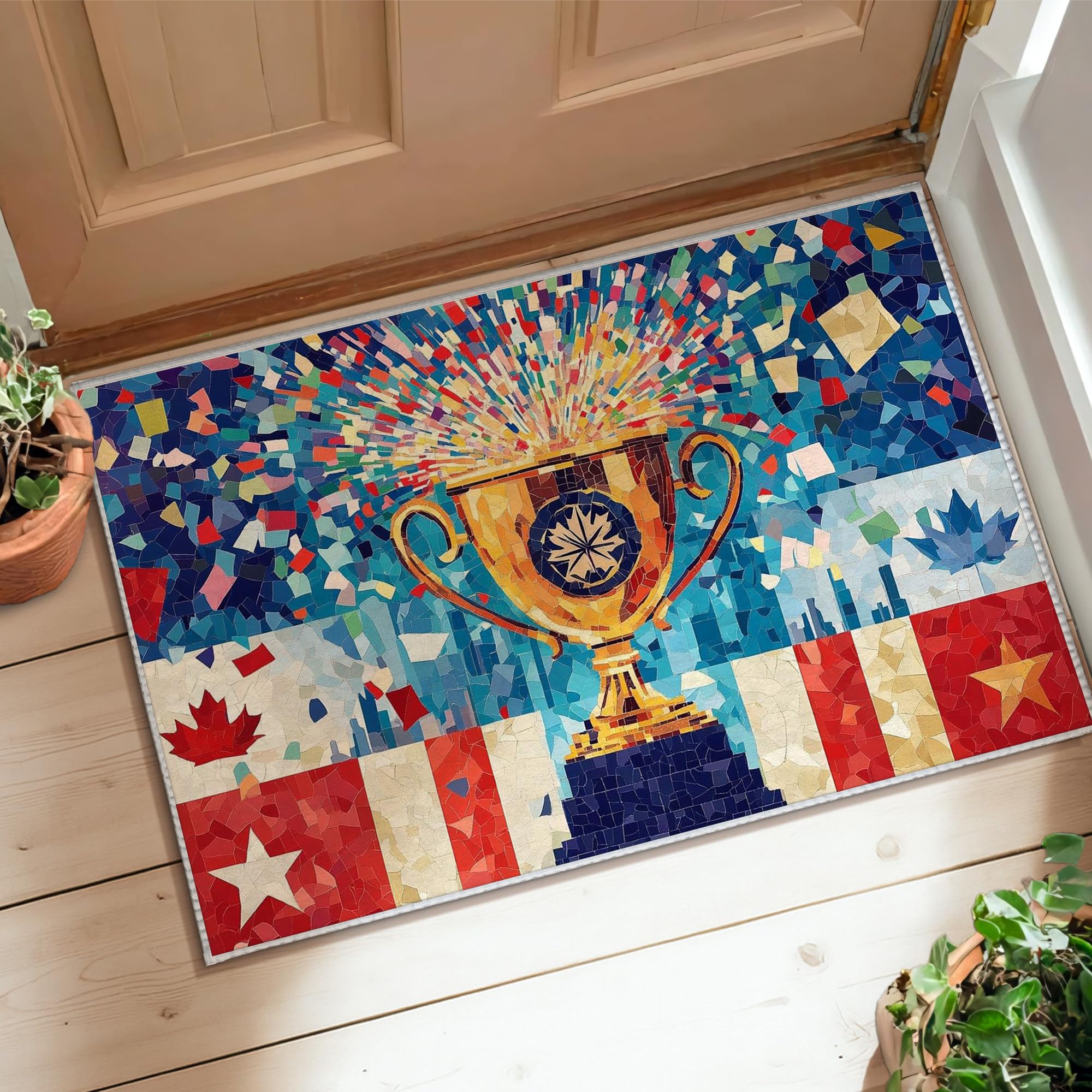 Tapis trophée festif dos antidérapant rectangulaire ultra plat 61 cm de longueur