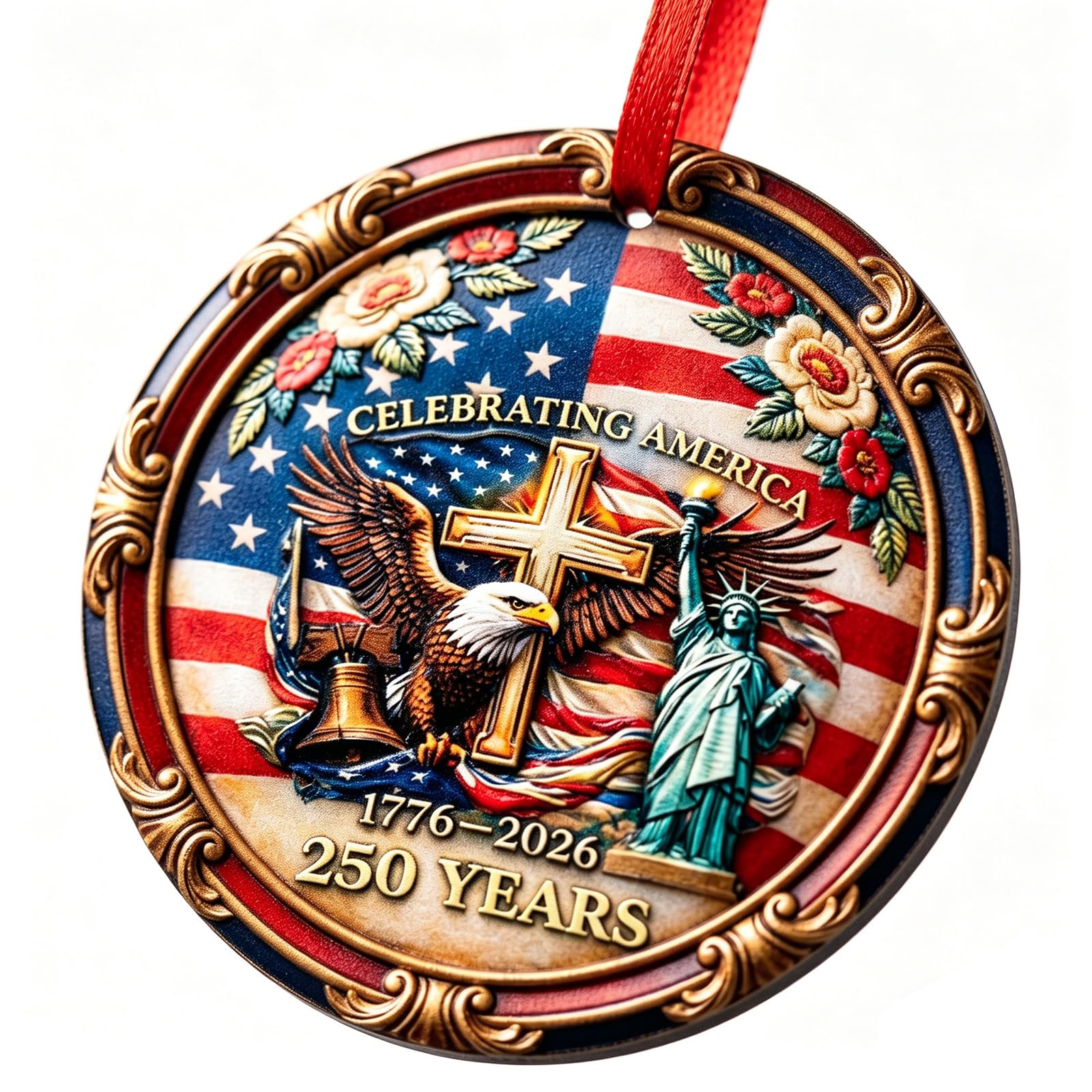 WEGLS for 250th Anniversary USA Ornament, 4 of July Party Tree Decoration