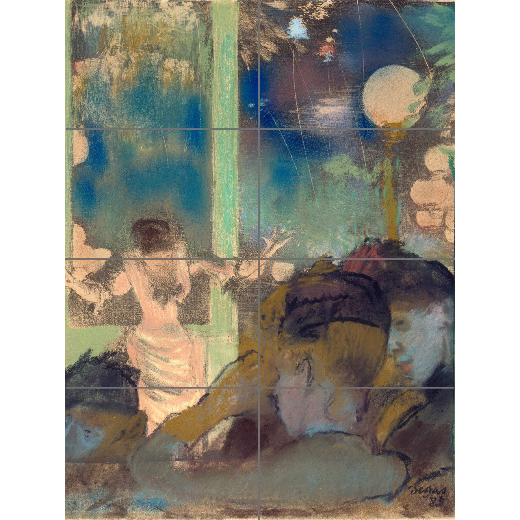 Artery8 Edgar Degas Mademoiselle Becat At The Cafe Des Ambassadeurs XL Giant Panel Poster (8 Sections)