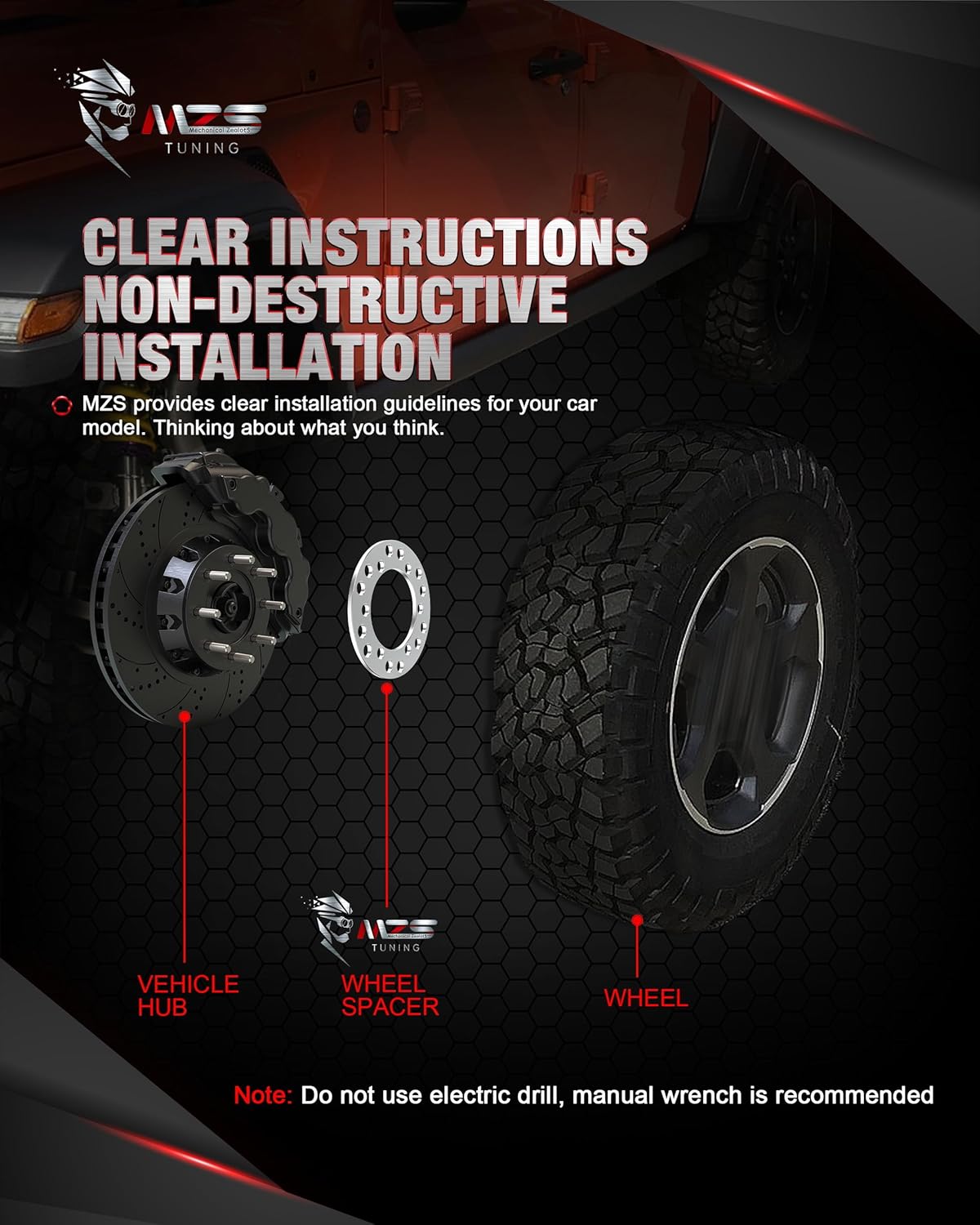 MZS Wheel Spacers, 1/2" 12mm Thick 6x135 - M14x2.0 Thread Pitch Compatible with F150 2004-2014 / Expedition Navigator 2003-2014 / Mark LT 2006-2008 / F150 Raptor 2010-2014 2WD/4WD Fit 6 Lug