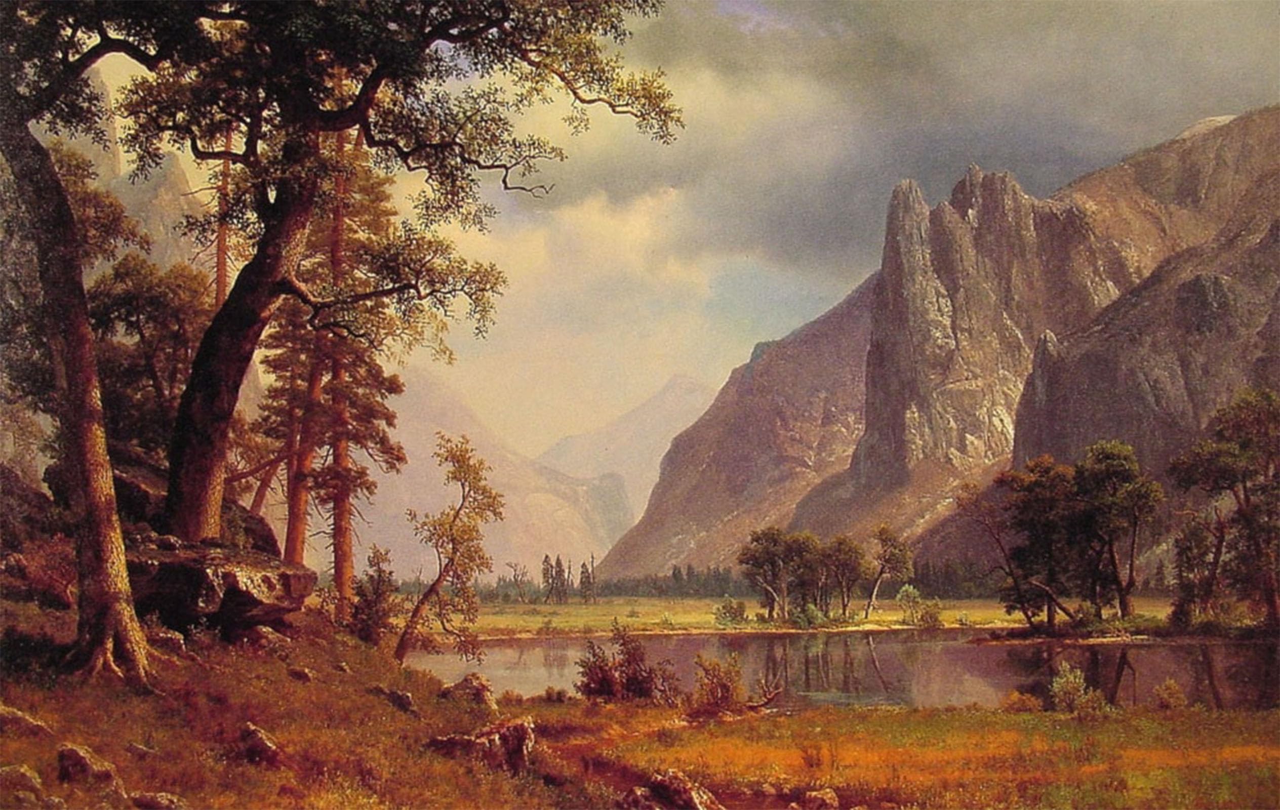 ARTXLXXBN Famous Print Painting Colorful Art Print Yosemite Valley by Albert Bierstadt Canvas Art Decorations for Home Decor 60x90cm