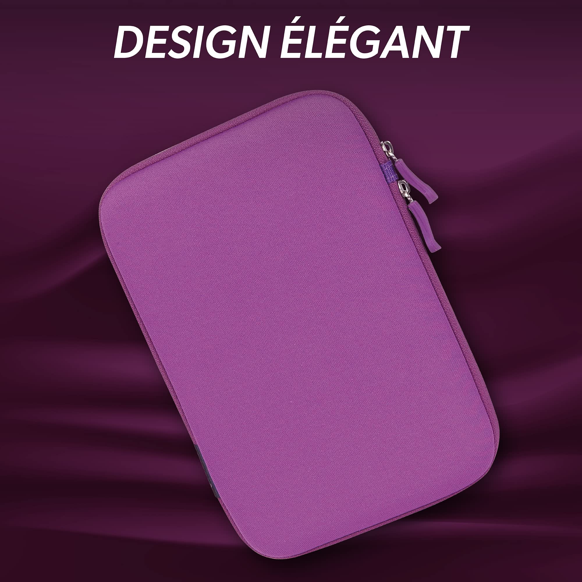 T'nB 7" Slim Sleeve: Copertina tablet in neoprene per tablet da 7" - Doppia apertura con zip - Viola