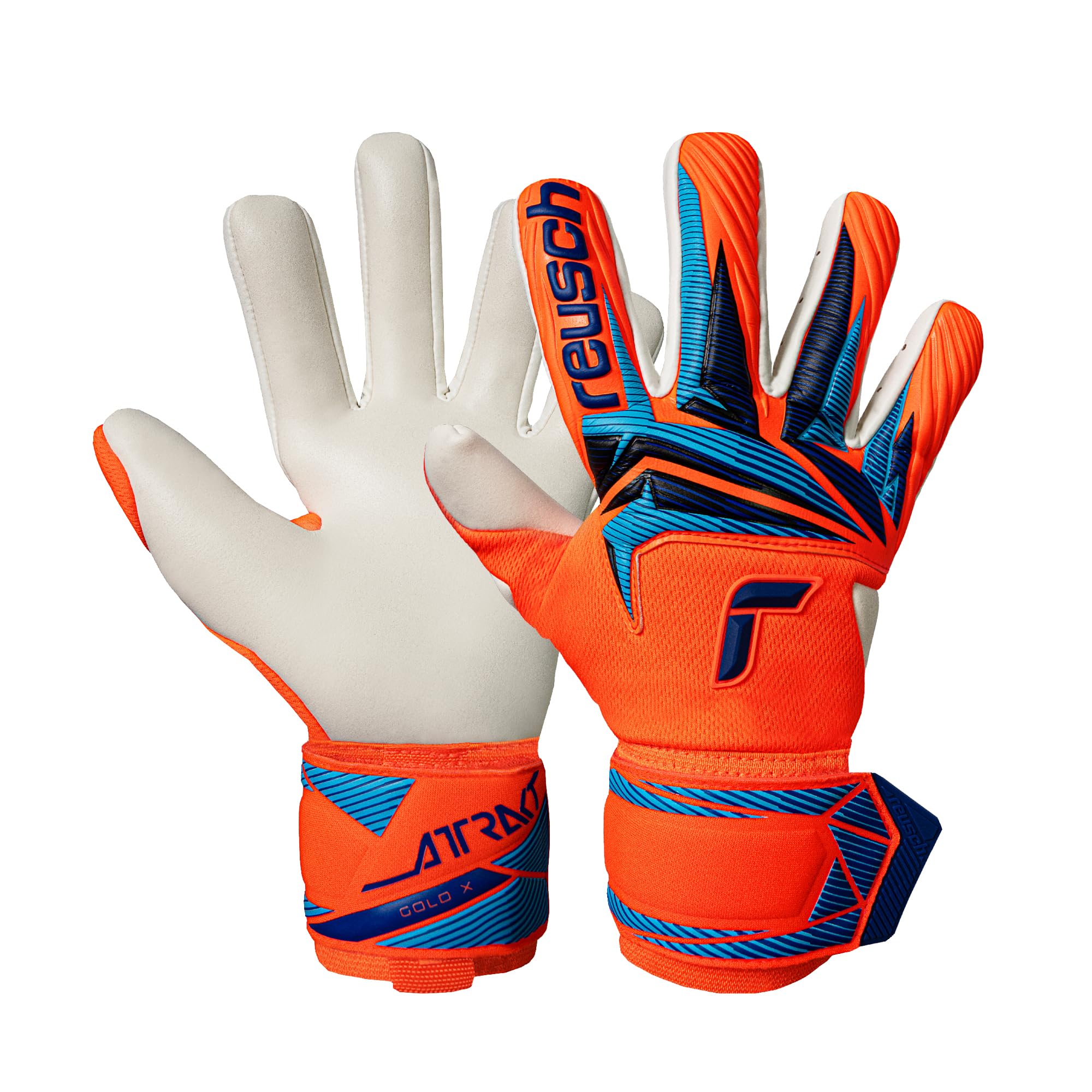 Reusch Gants de Gardien de But pour Hommes Adultes | adhérence Extra Forte, Coupe ajustée et Grande stabilité | Respirants | pour l'entraînement et Les matchs | Attrakt Gold X NC