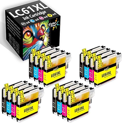 Miniatura 1 de ColorPrint - Cartucho de tinta compatible con LC 61 para Brother LC61CL LC-61 LC65 LC61BK para MFC-J615W MFC-5895CW MF20.99C-290C MFC-5490CN