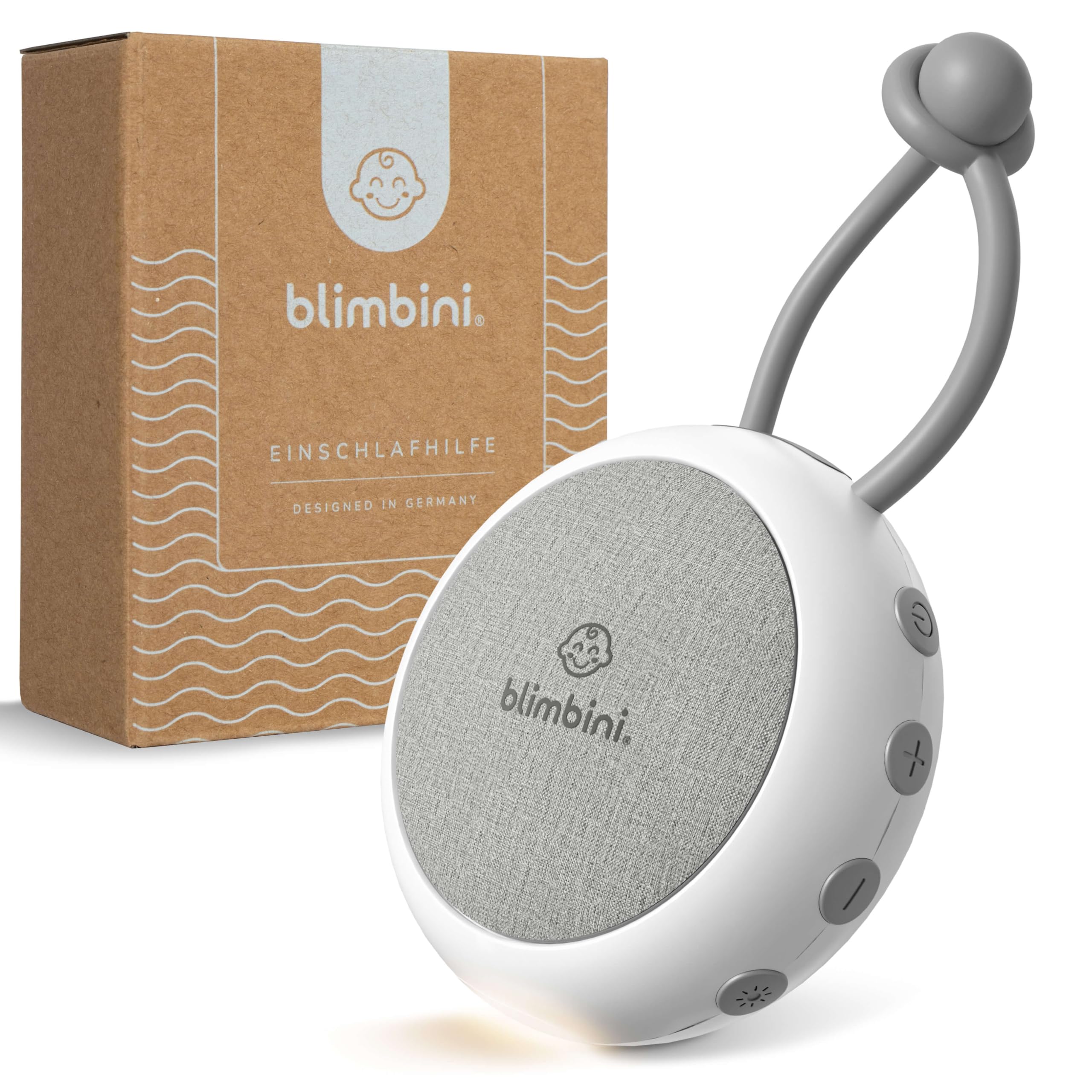 blimbini White Noise Machine Baby - Einschlafhilfe für Babys mit Nachtlicht - Regengeräusche zum Einschlafen, Meeresrauschen & Einschlafmusik - Sound Machine für unterwegs - weißes Rauschen Baby