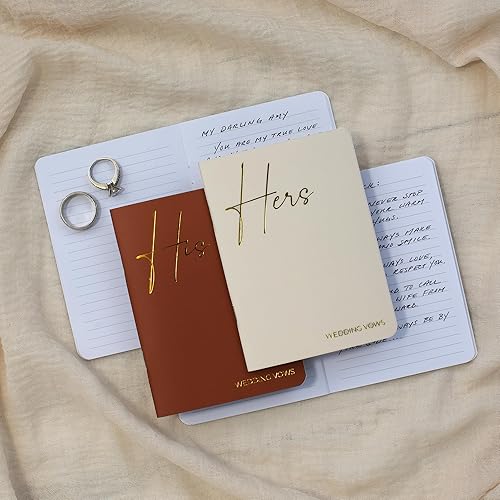 Miniatura 2 de Elegantes libros de votos con letras doradas para tu boda, libros de votos de tamaño perfecto para él y para ella con muchas páginas para escribir