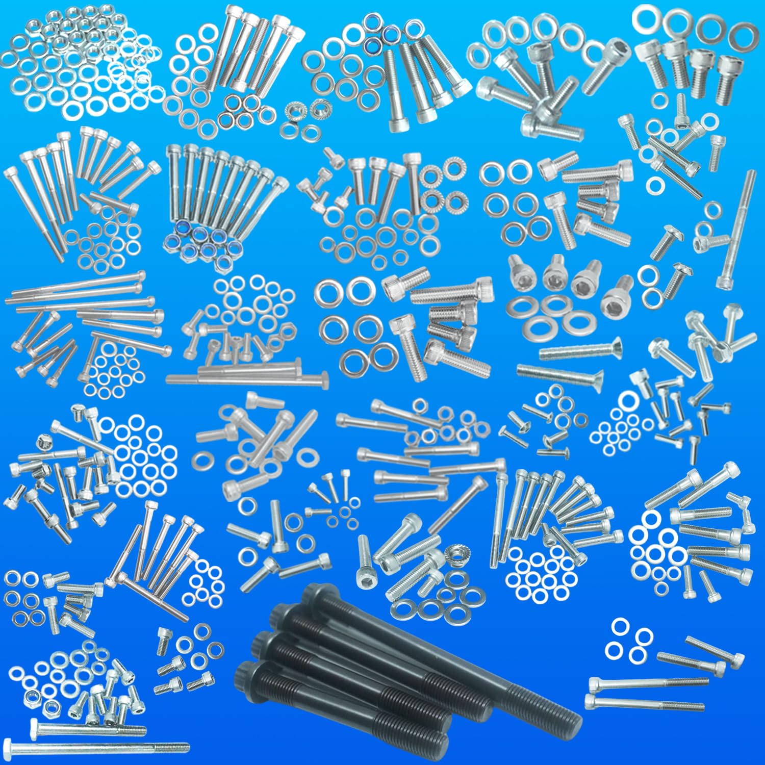 541Pcs Cylinder Head Studs Kit & Engine Bolt Screw Nuts Kit Compatible with Sportrax 400 TRX400EX TRX400X 2x4, Stainless Steel Heavy Duty Head Stud Bolts Nuts Kit