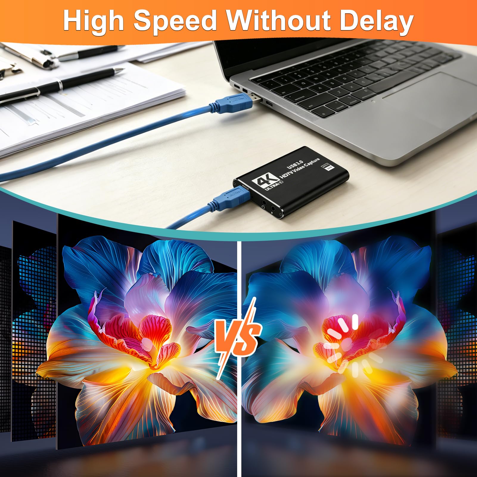 Catturatore Video Acquisizione Audio e Video USB 3.0 Scheda di Cattura 4K HDMI Loop-out 1080P 60FPS/2K 30FPS Cattura di Videogiochi per PS5/Switch/Fotocamera/PC/OBS/Xbox