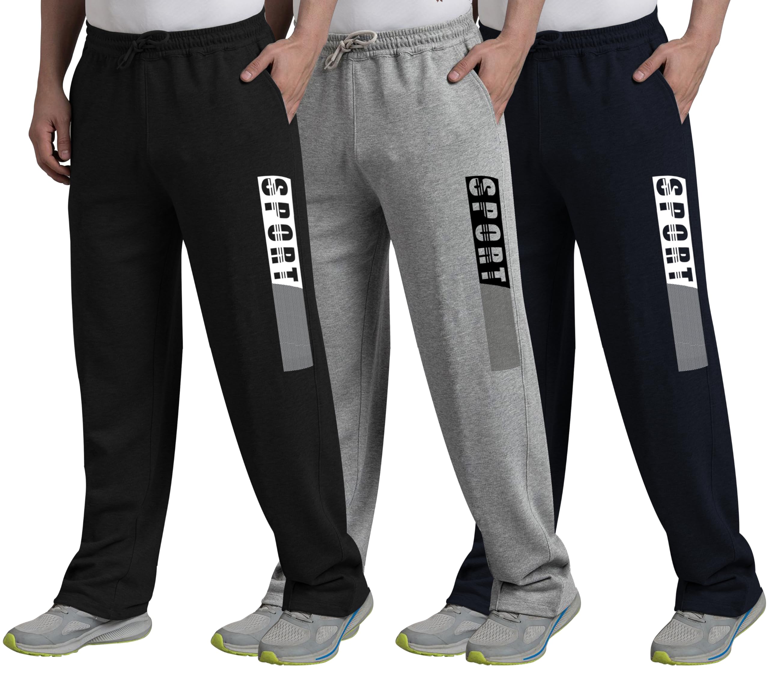 West Gate Clothing Plus Size Men's Regular Fit Trackpants | Men's Track Pant Combo Pack 3 | Men Stylish Trackpant | Sport Print | 2XL,3XL,4XL,5XL-picture-23