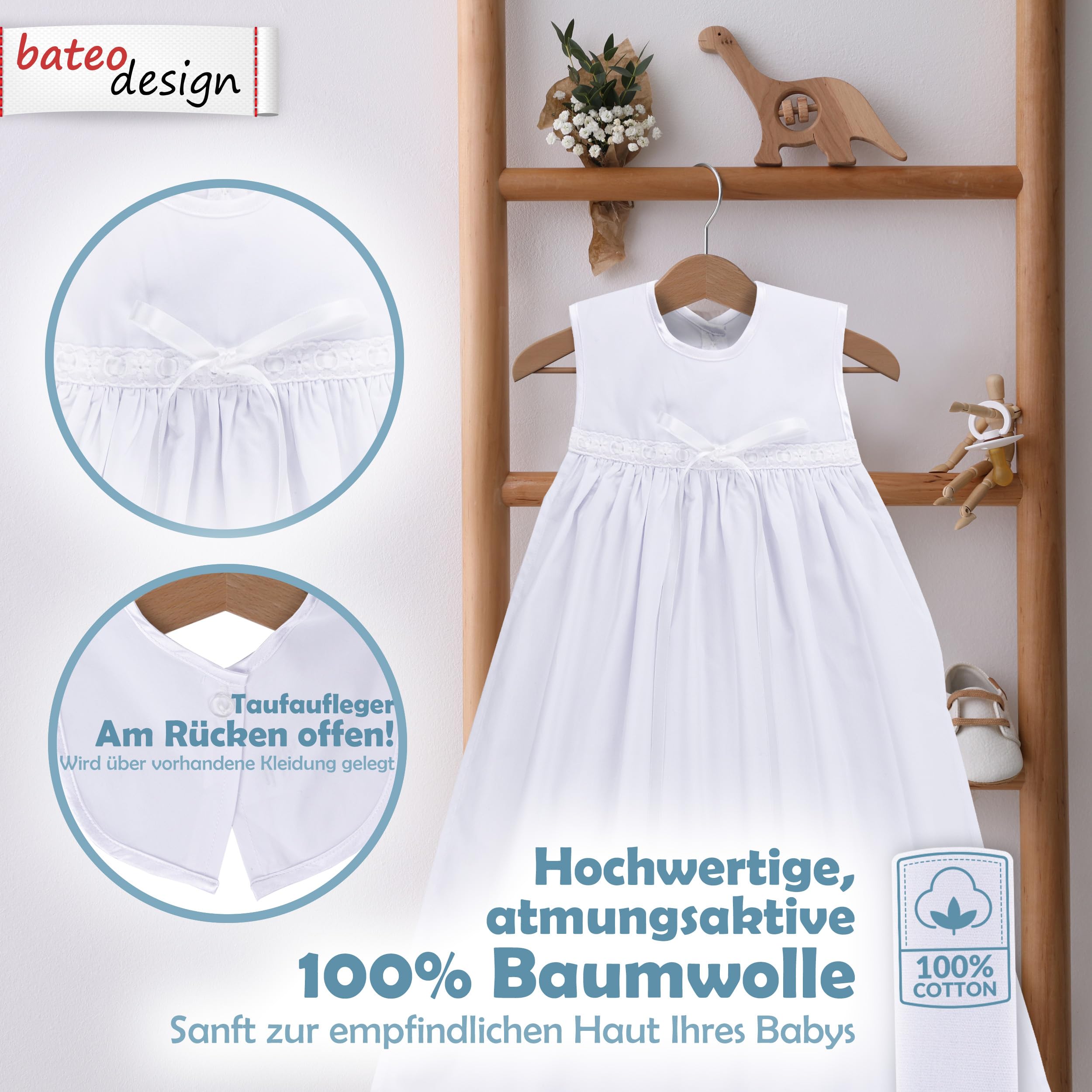 Ropa de bautizo - para bebé niño Blanco blanco talla única