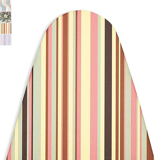 Encasa Homes Ironing Board Cover 'Luxury Line' with Extra Thick Padding (Fits Standard X-Large Boards of 135 x 45 cm) Multistripe - Replacement for Home & Hotel