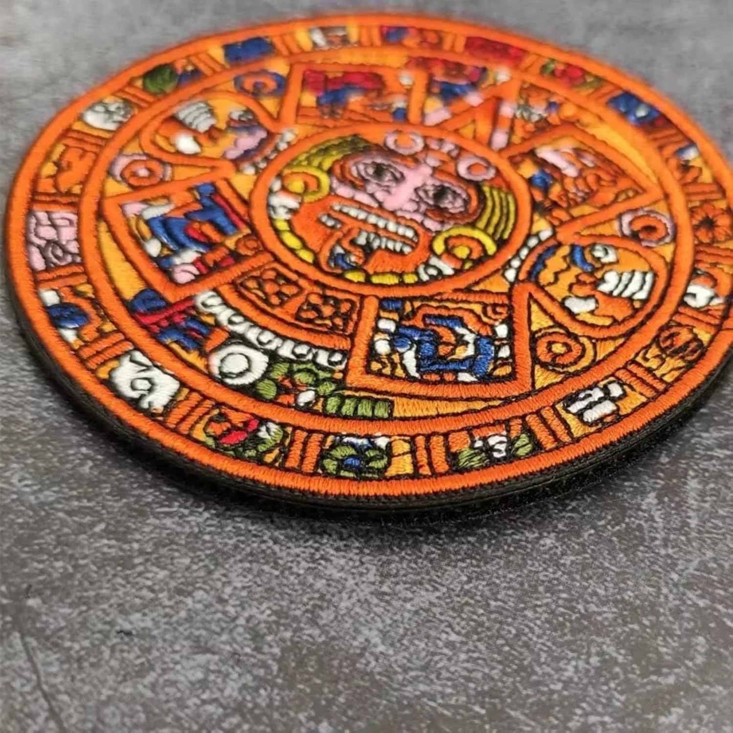 Maya Calendar Embroidered Morale Patch with Hook and Loop for Backpacks image 5