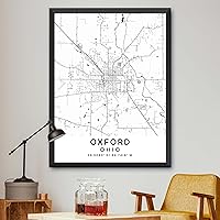 Vista 1 de Mapa de Oxford, Ohio, Light 2 (24x36)