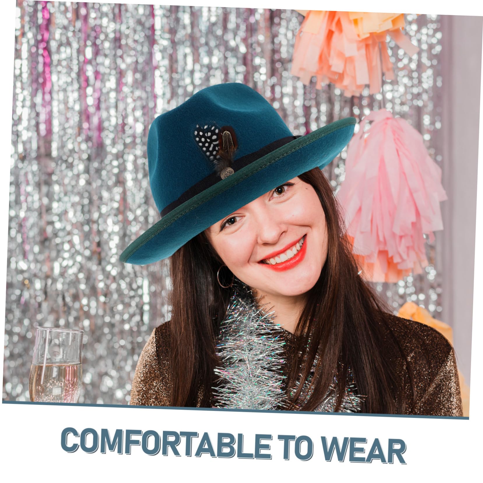Gorro De Lana Sombrero Fedora Clásico para Hombres y Mujeres Ajustable para Bodas Fiestas y Espectáculos