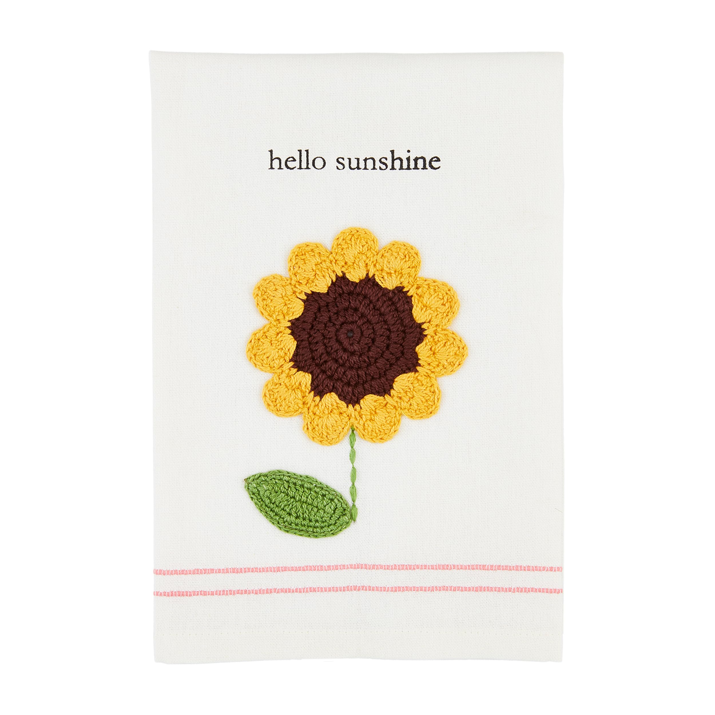 Serviette au crochet en coton Mud Pie Sunshine | Finition artisanale élégante pour table d'été