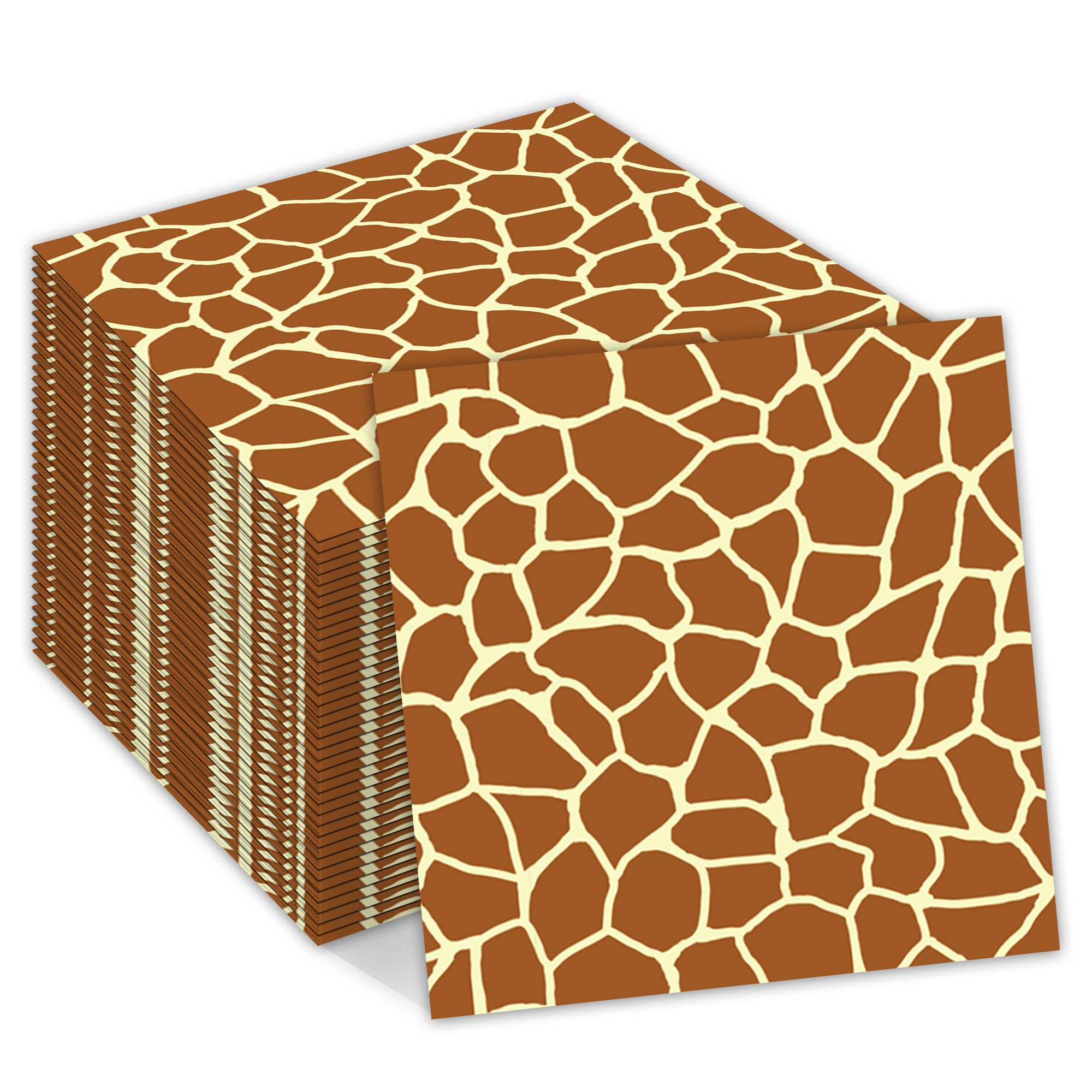 40Pcs Giraffe Print Party Napkins - Jungle Animals Themed Disposable Paper Napkins Giraffe Print Birthday Parties, Safari Animal Celebrations, Jungle