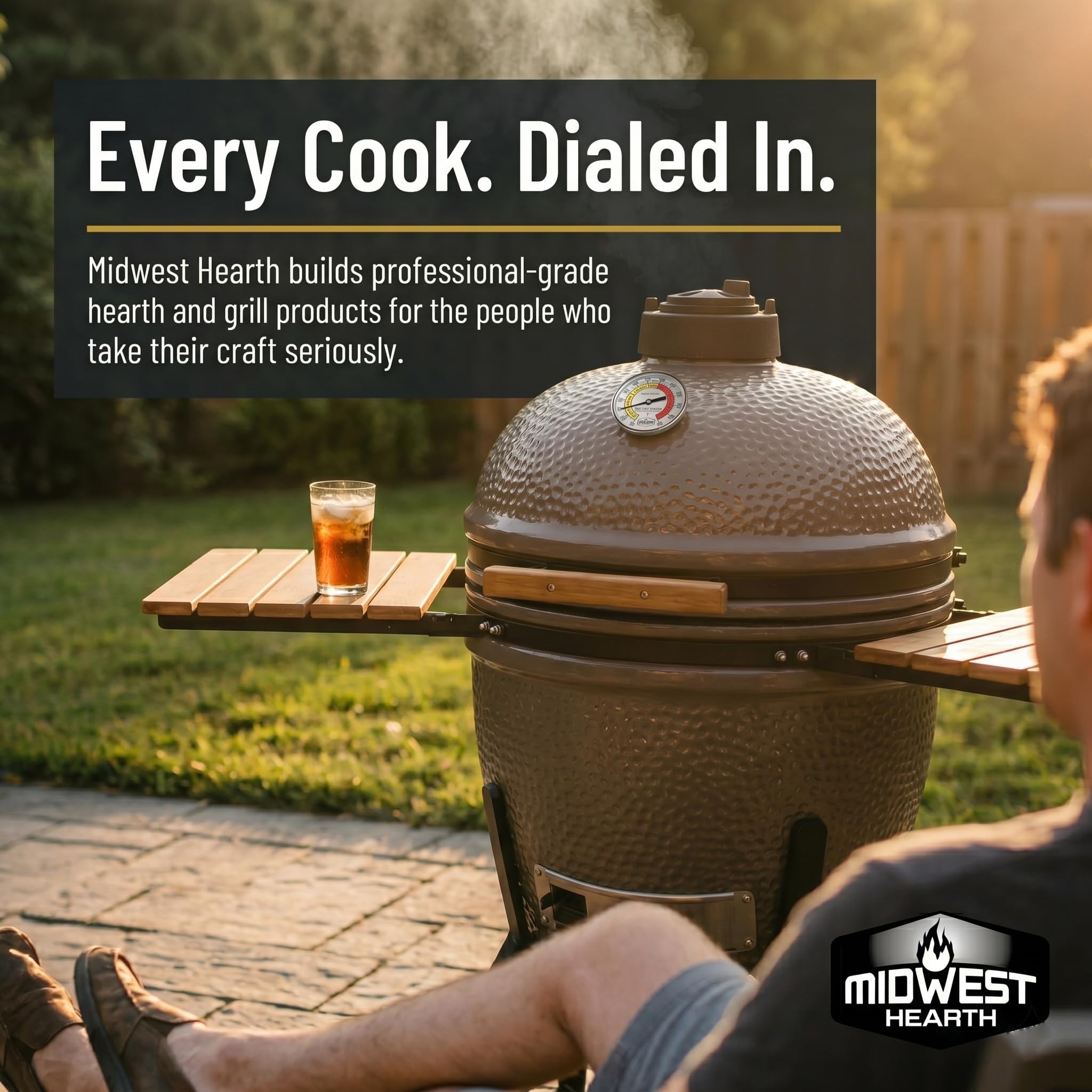 Midwest Hearth Profesjonalny termometr do grilla węglowego w stylu Kamado (tarcza 7,5 cm)
