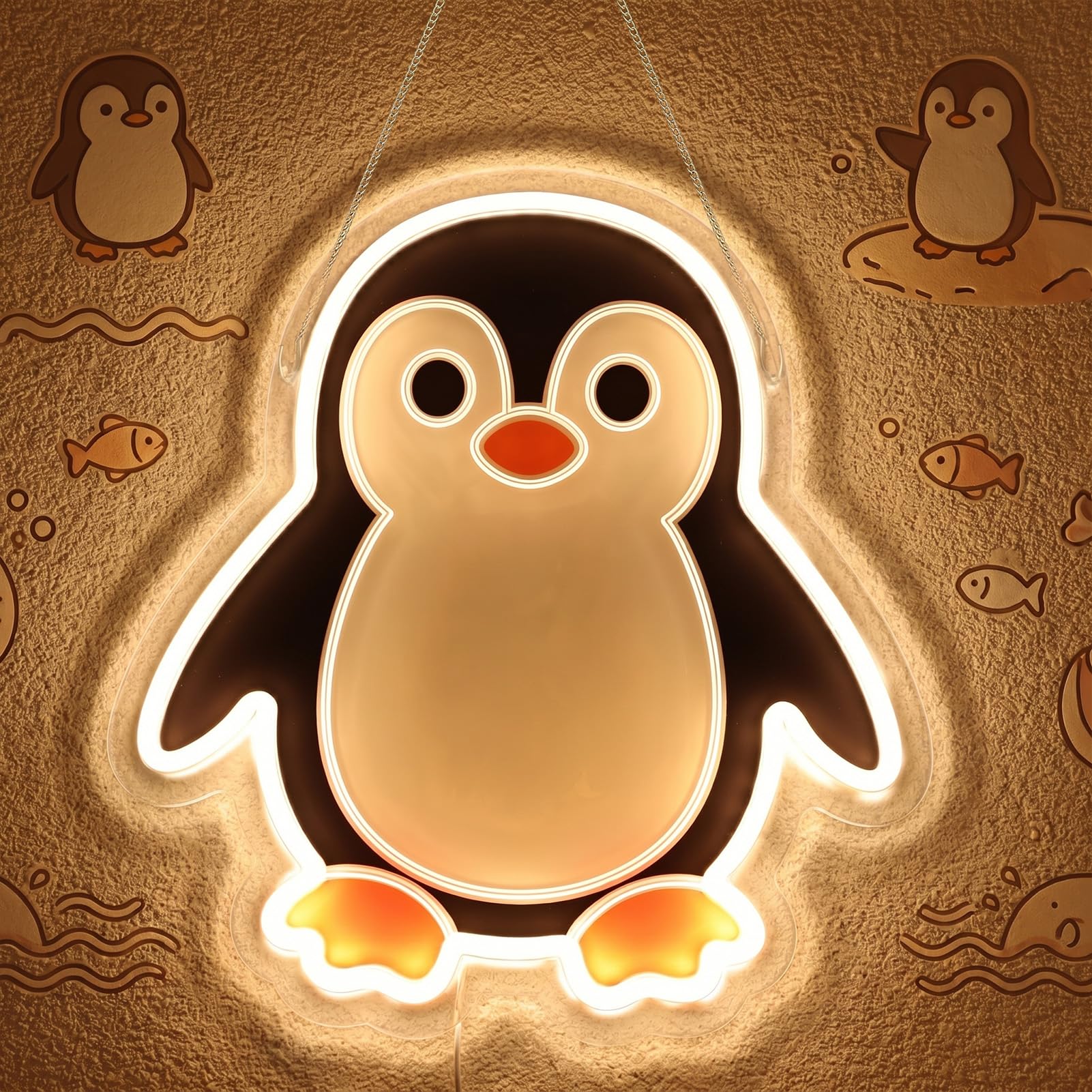 Penguin Neon Sign USB Powered Cute Animal Night Lights Kids Room Wall Decor