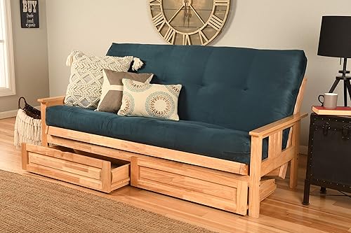 Vista 105 de MFD Futón Montana, Verde, Tela Madera, Colchón Marmont Thunder