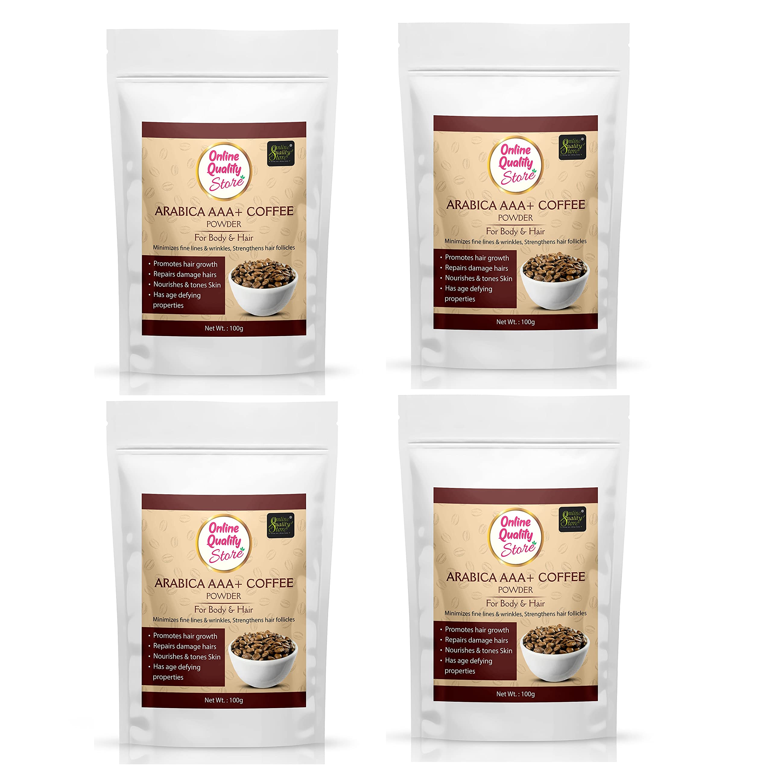 Online Quality Store Arabica A+++ Raw Coffee Powder Body Scrub, 400 g |Tan Removal |Coffee Powder for Skin & Hair| Paraben & SLS Free (400g, Full Body Scrub - Family Pack)-image-29