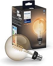 Philips Hue White Filament Single Smart G125 LED Bulb [B22, Bayonet] with Bluetooth. Compatible with Alexa, Google Assistant and Apple HomeKit