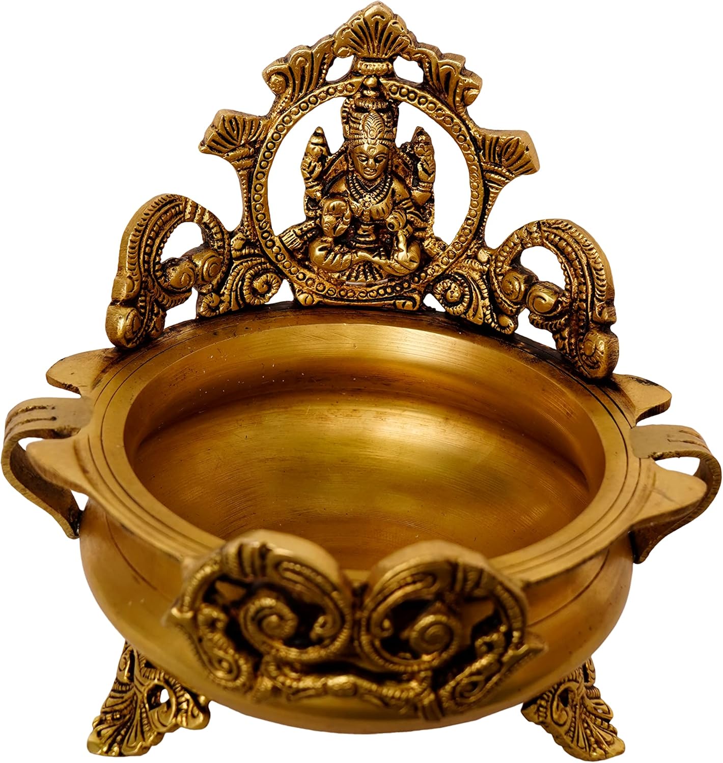 KALARAMBH Decorative Uruli Bowl with Lakshmi for Floating Diya and Flowers Designer