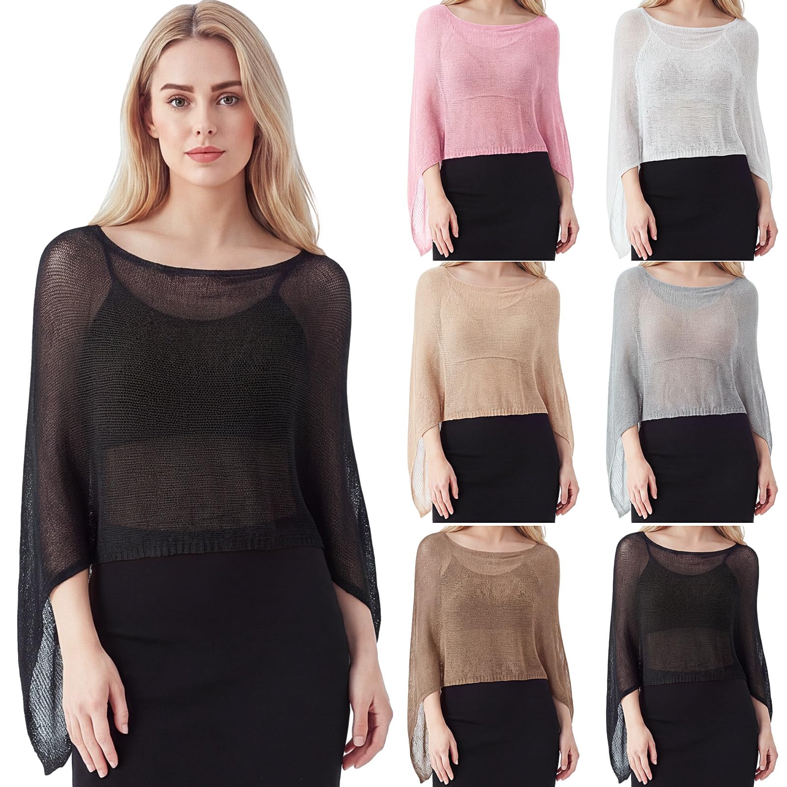 Women Sheer Poncho Shrug