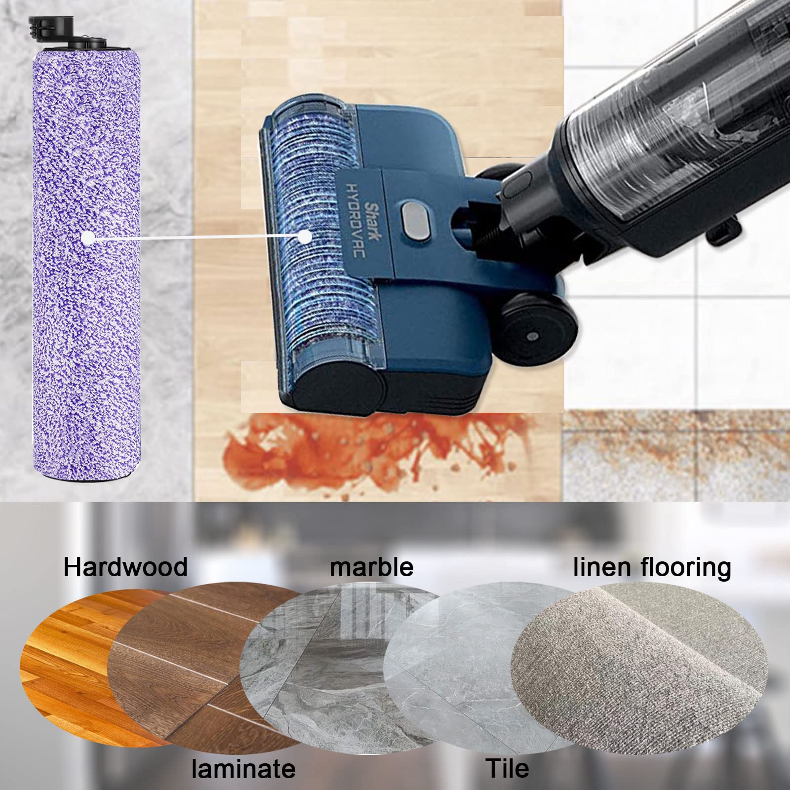 Kit De Rechange Pour Aspirateur Shark HydroVac - 2 Brosses, 2 Filtres Mousse, 1 Brosse De Nettoyage - Compatible WD101, WD201, WD200, Etc.