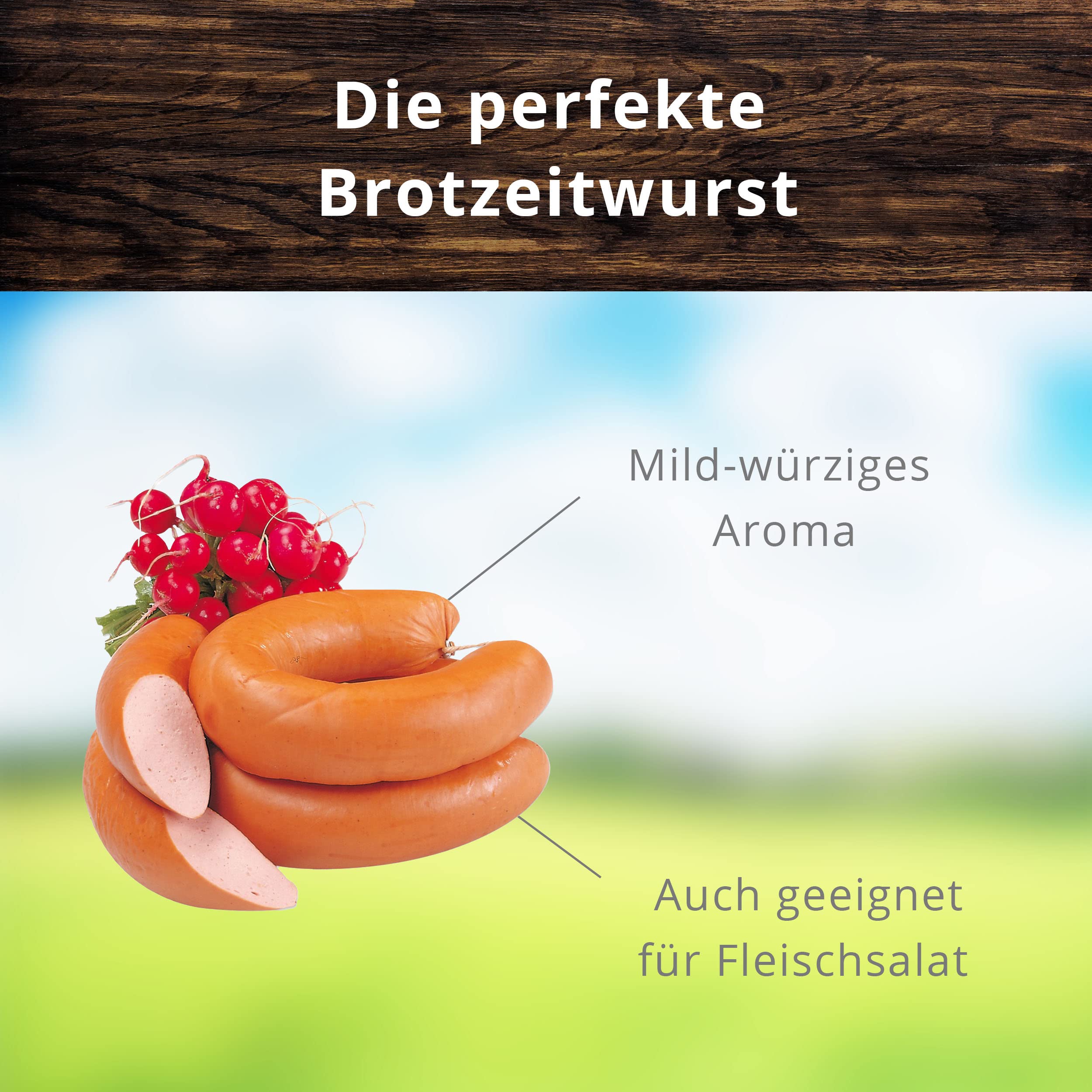 Fleischwurst 500g – Landmetzgerei Schiessl | Hausmacher Wurstpaket glutenfrei & laktosefrei | Spitzenqualität aus eigener Schlachtung als Geschenkset, Lyoner aus Rindfleisch und Schweinespeck