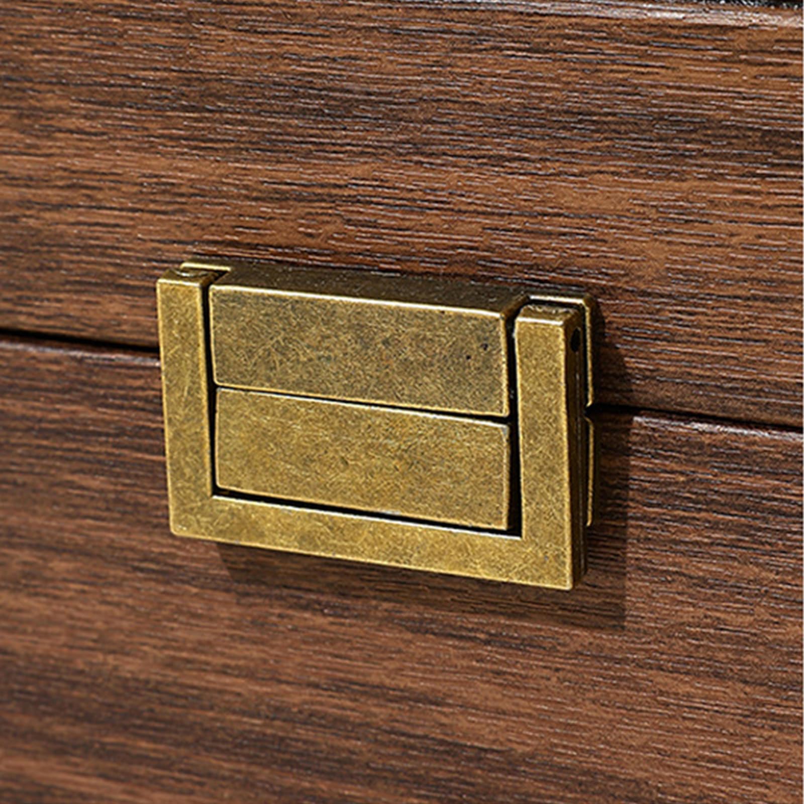 Elegante caja de reloj de grano de madera, práctico soporte múltiple para relojes con tapa de cristal y cajón de almacenamiento para hombres