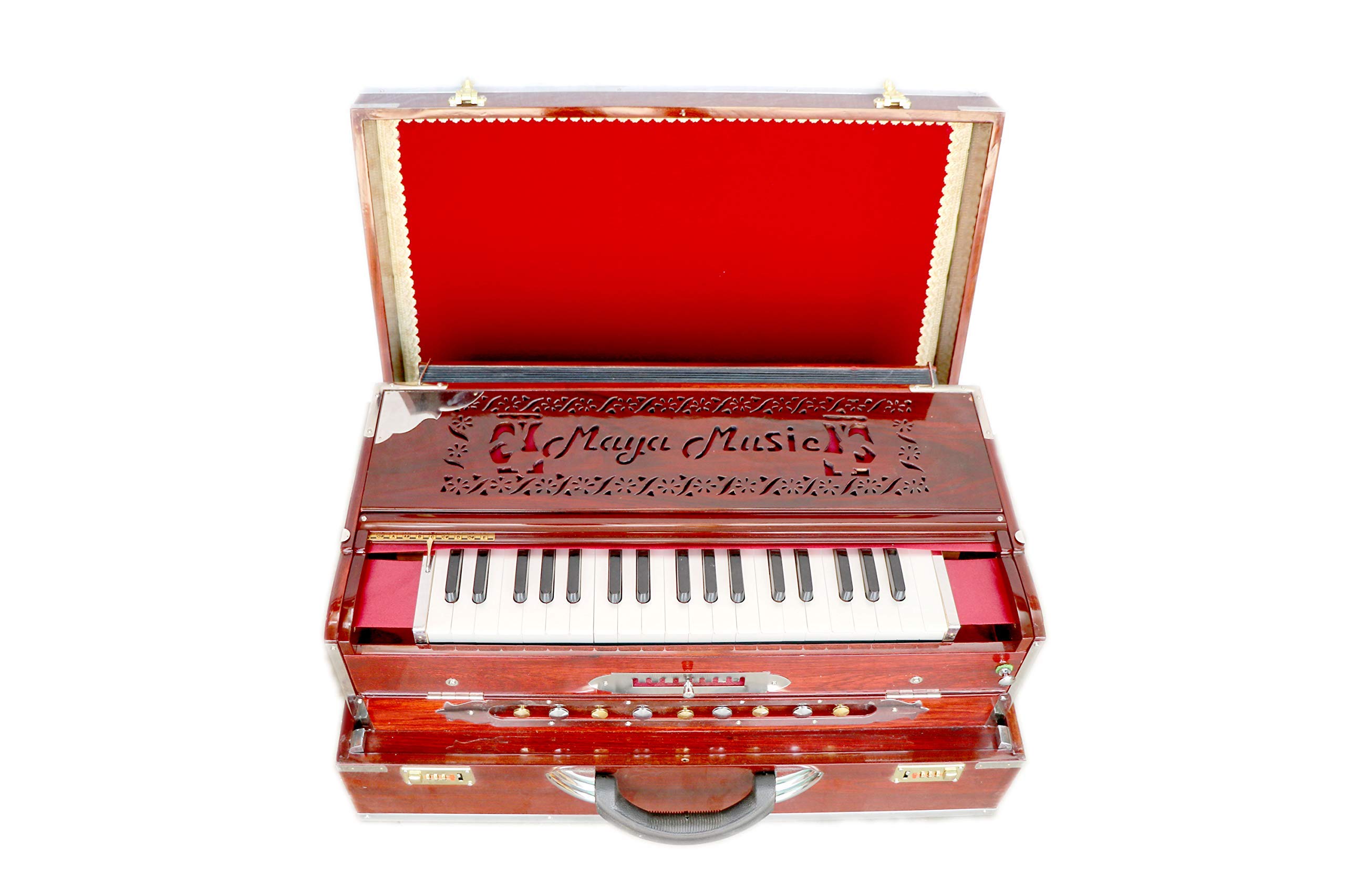 3 3/4 Octave 9 Scale Changer (with Coupler) Box Harmonium with 3 set of Classic Reeds of Ratilal - Jibonlal