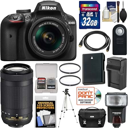 Amazon.com: Nikon D3400 Digital SLR Camera & 18-55mm VR & 70-300mm