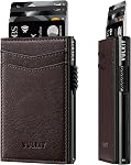 VULKIT Porte-carte Slim Wallet pour hommes Pop Up RFID Blocage de la conception minimaliste du portefeuille métallique jusqu'à 11 Cartes