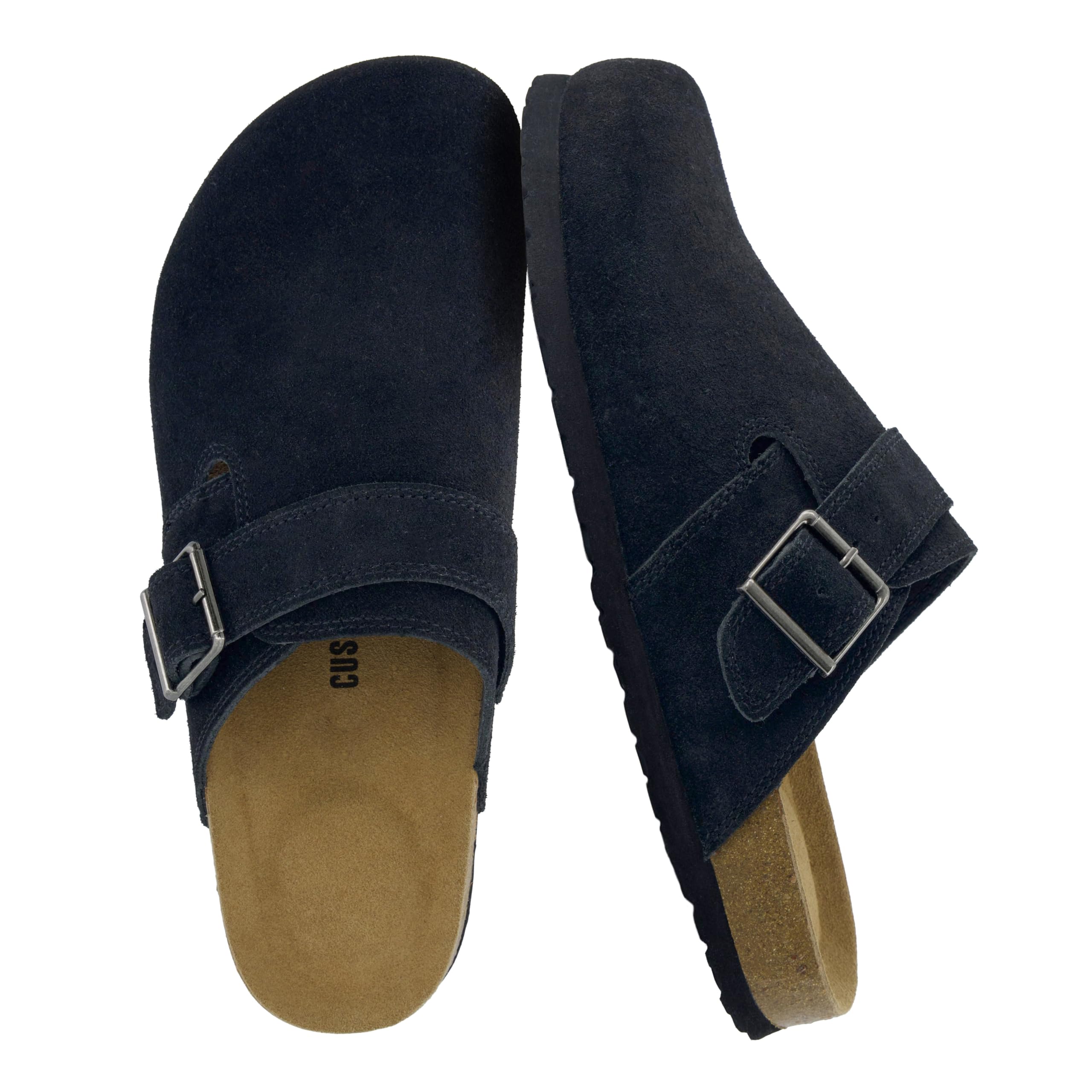 Hugo Genuine Leather Suede Clogs for Men – Comfortable Slip On Shoes with Adjustable Buckle, Closed Toe Mens Slides-image-36
