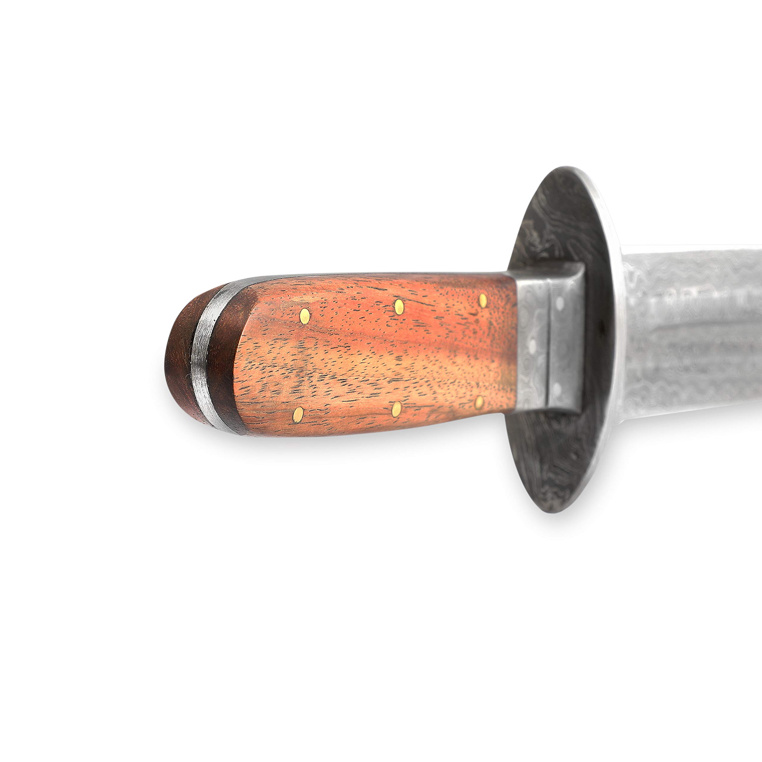 Perkin Jagdmesser mit Damaststahl Klinge, Full Tang, Feststehend, mit Scheide