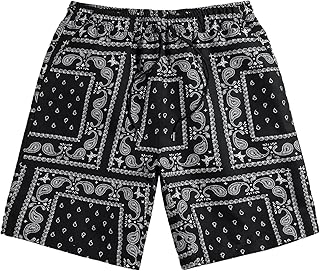 MECH-ENG Mens Paisley Shorts Workout Boxing Running Shorts Bandana Boho Lightweight Drawstring - Buy now