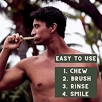 Vista 3 de 120 tabletas de pasta de dientes blanqueadoras, 2 tarros de vidrio de 60 unidades, hechas en Estados Unidos, sabor a menta natural, sin flúor