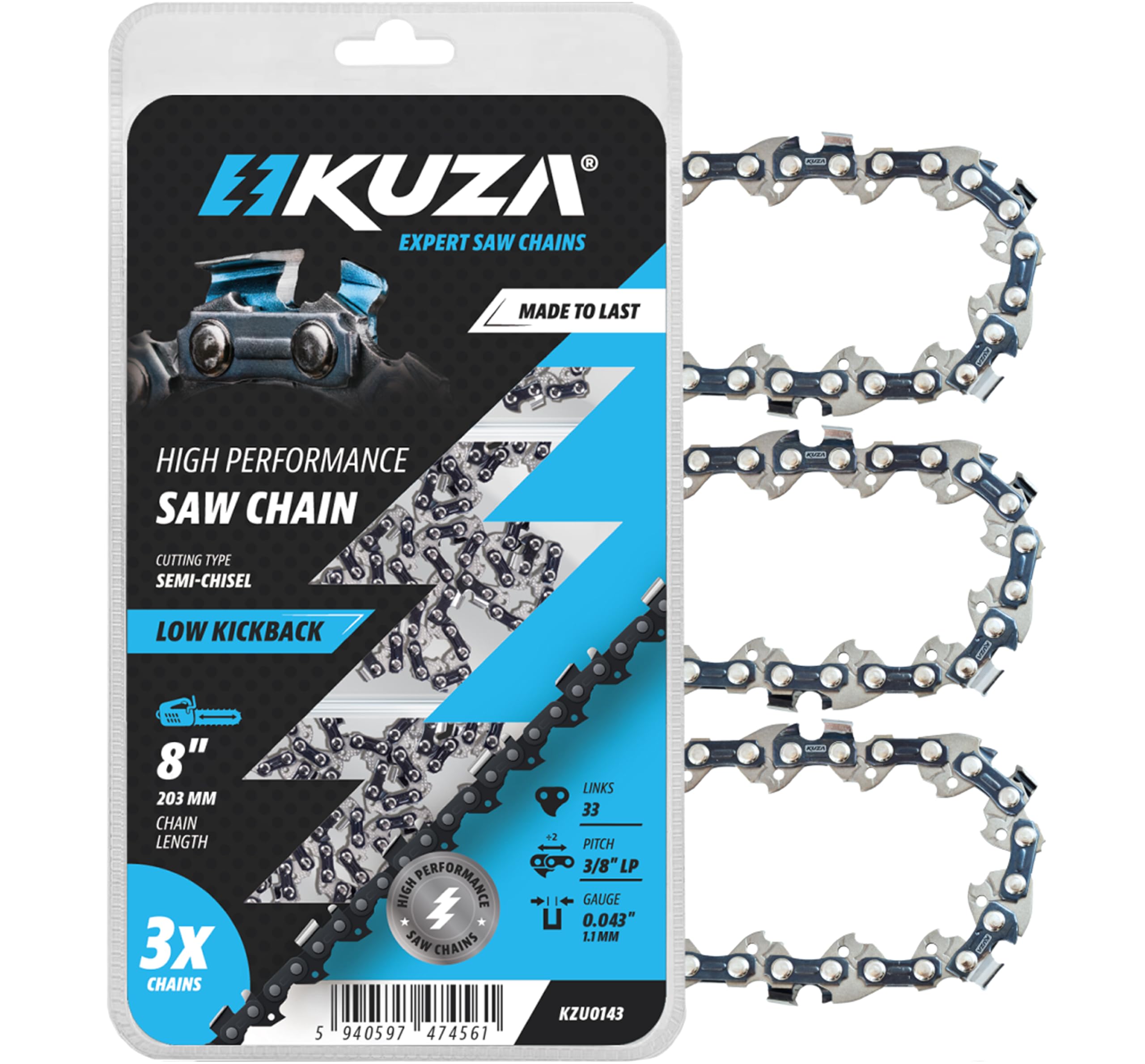 Amazon.com : Premium 8 Inch Chainsaw Chain 3/8