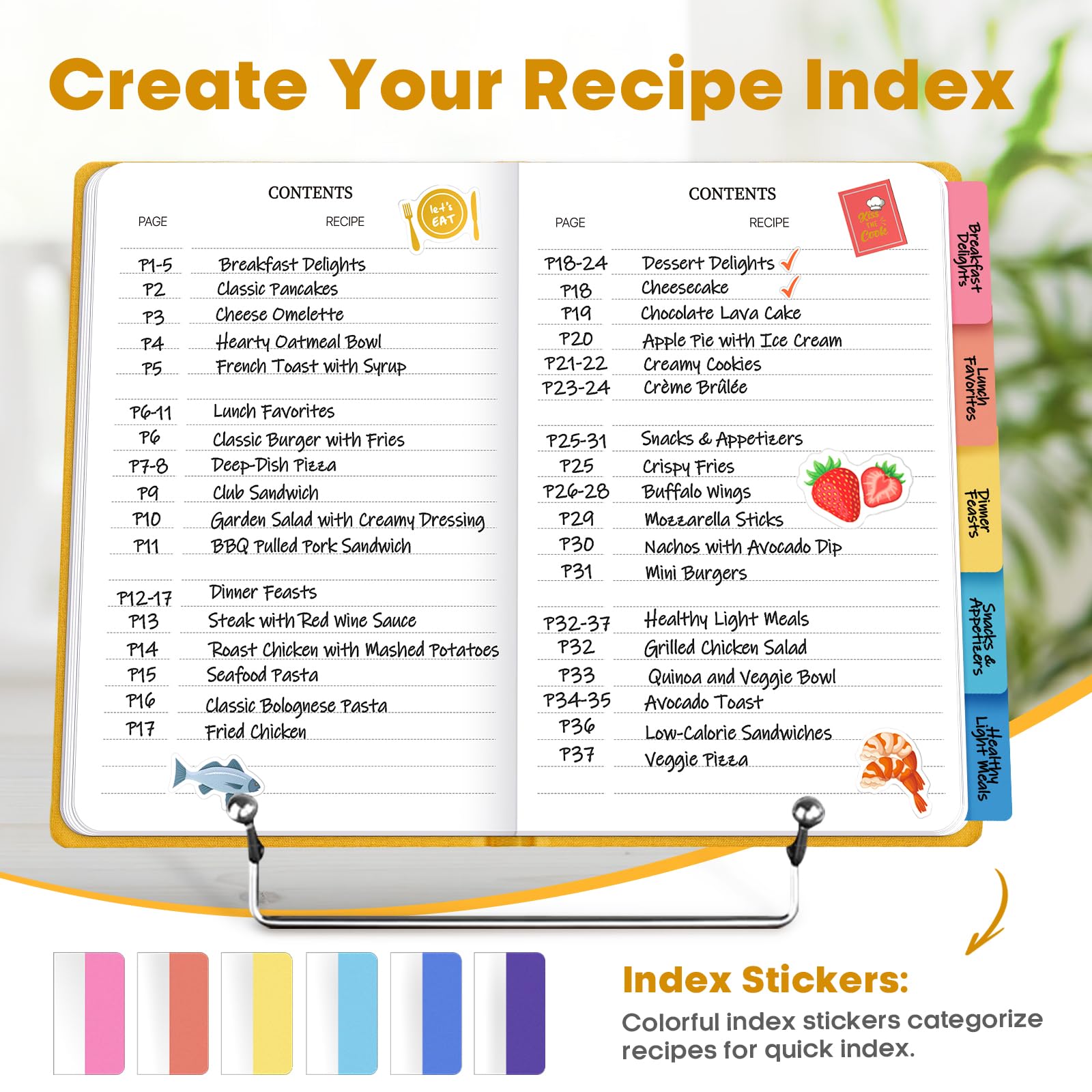 WEMATE Recipe Book to Write in Your Own Recipes, Hardcover Blank Recipe Books - Image 3