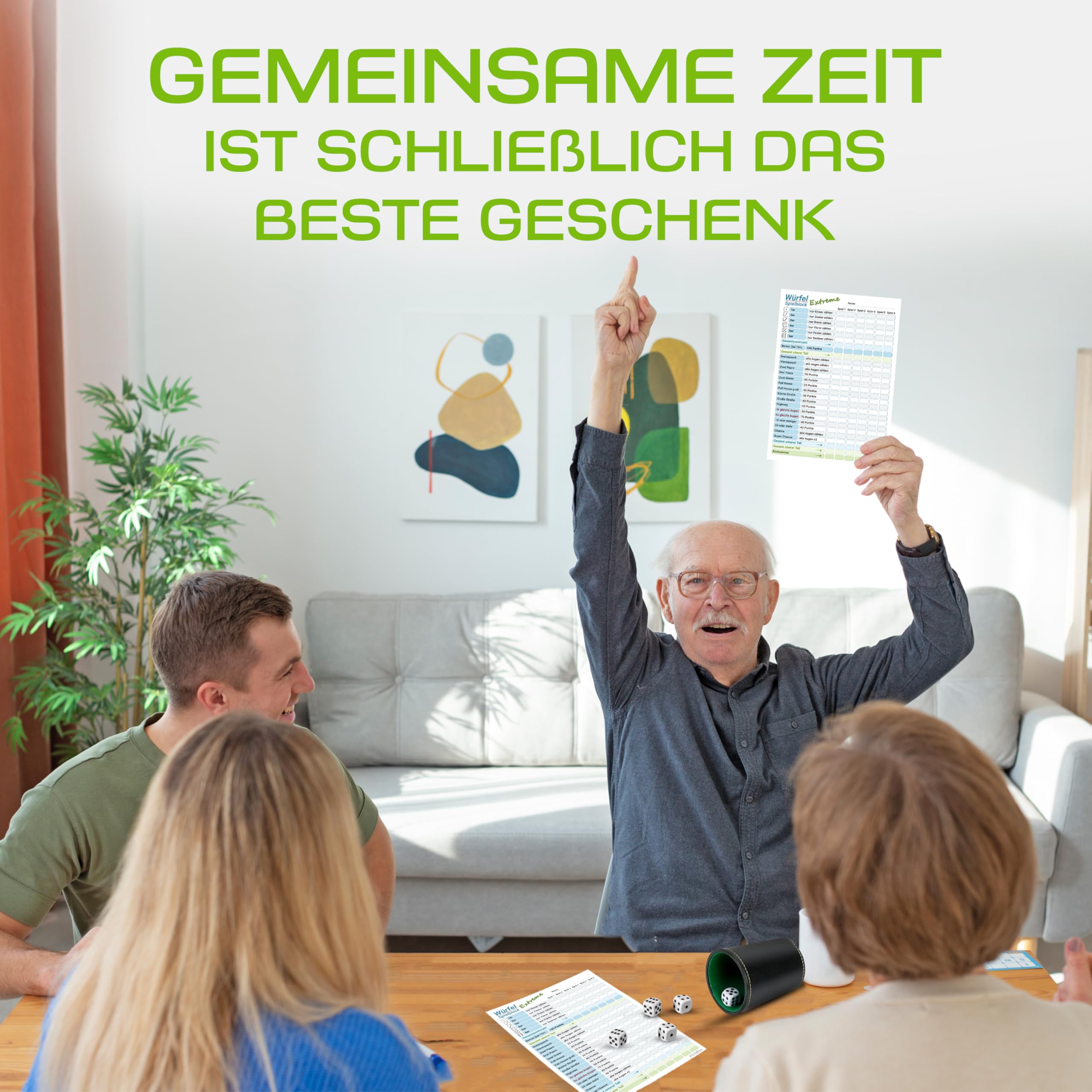 PICTALOO Würfelspiel Extreme Block DIN A5, gut lesbar und übersichtlich gestaltet, moderner Ersatzblock, Spielblock groß, auch für Senioren und Kinder geeignet, Würfel Spiel Set, Familienspiel (1)