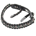 SUNYA Archery Bow Wrist Sling, 550 Paracord Strap Comfortable on Hand.100% Full Grain Leather Yoke, Multiple Camo Colors.Fit Compound Bow Stabilizer & Recurve. (Jungle Camo 21)