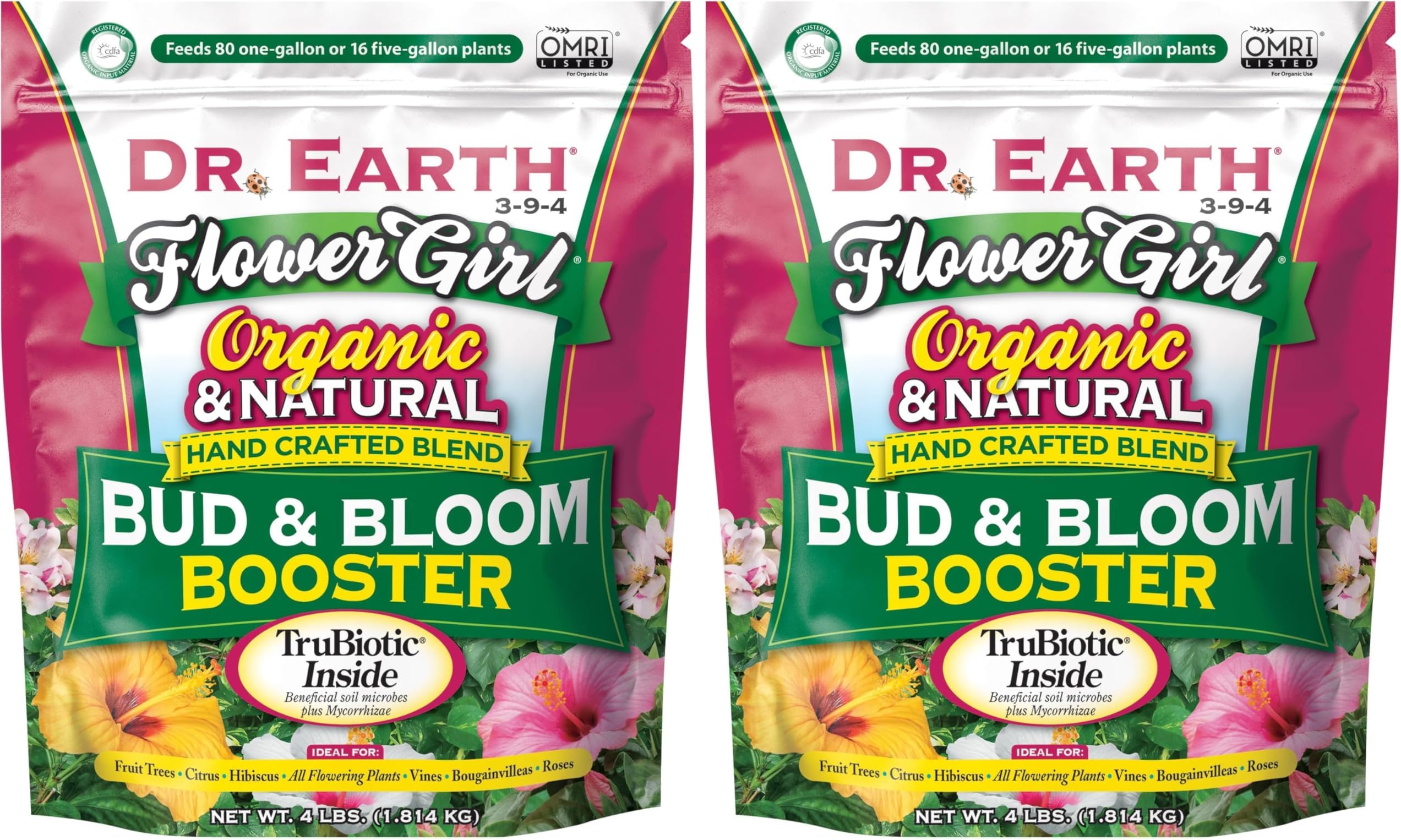 GL61100518430 Fertilizer & Soil 707P Organic 8 Bud & Bloom Fertilizer in Poly Bag, 4-Pound, 4 lb, Natural (Pack of 2)