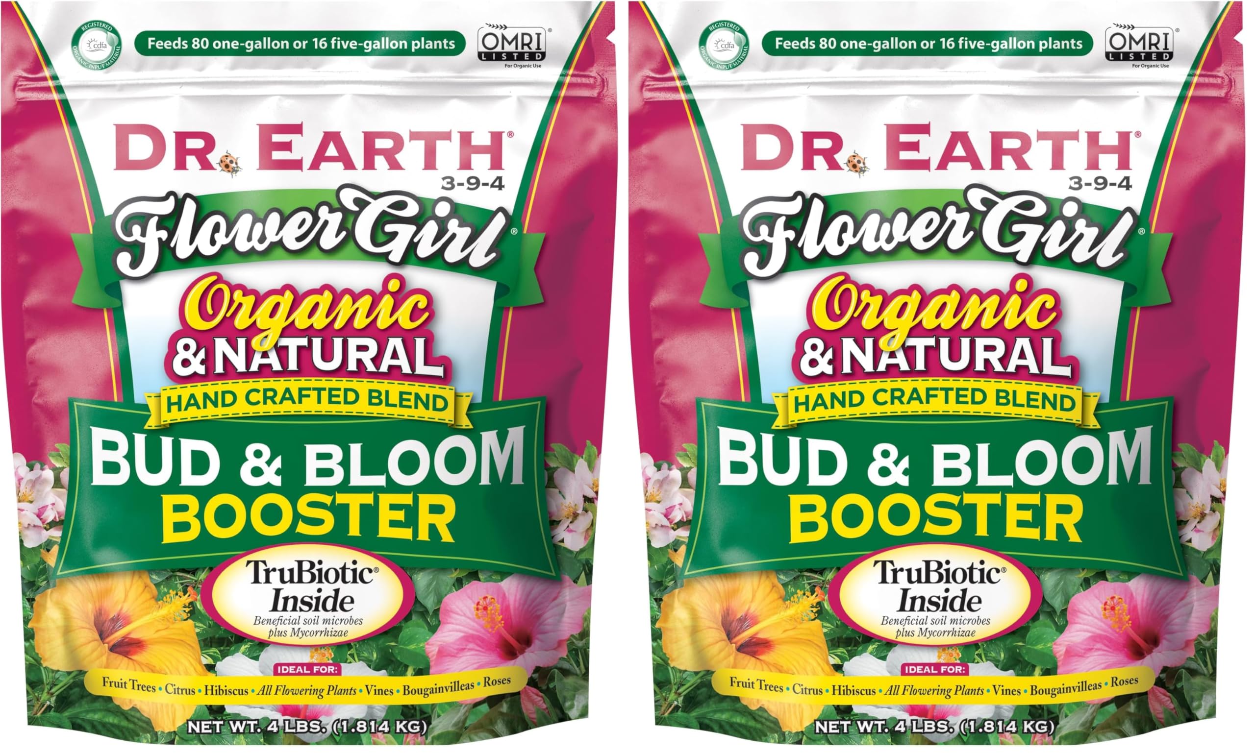 GL61100518430 Fertilizer & Soil 707P Organic 8 Bud & Bloom Fertilizer in Poly Bag, 4-Pound, 4 lb, Natural (Pack of 2)