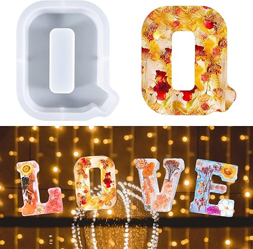 Miniatura 9 de Molde de letras grandes de 7 pulgadas para resina, 26 moldes epoxi del alfabeto en mayúsculas, molde del alfabeto grande de la A a la Z para hacer