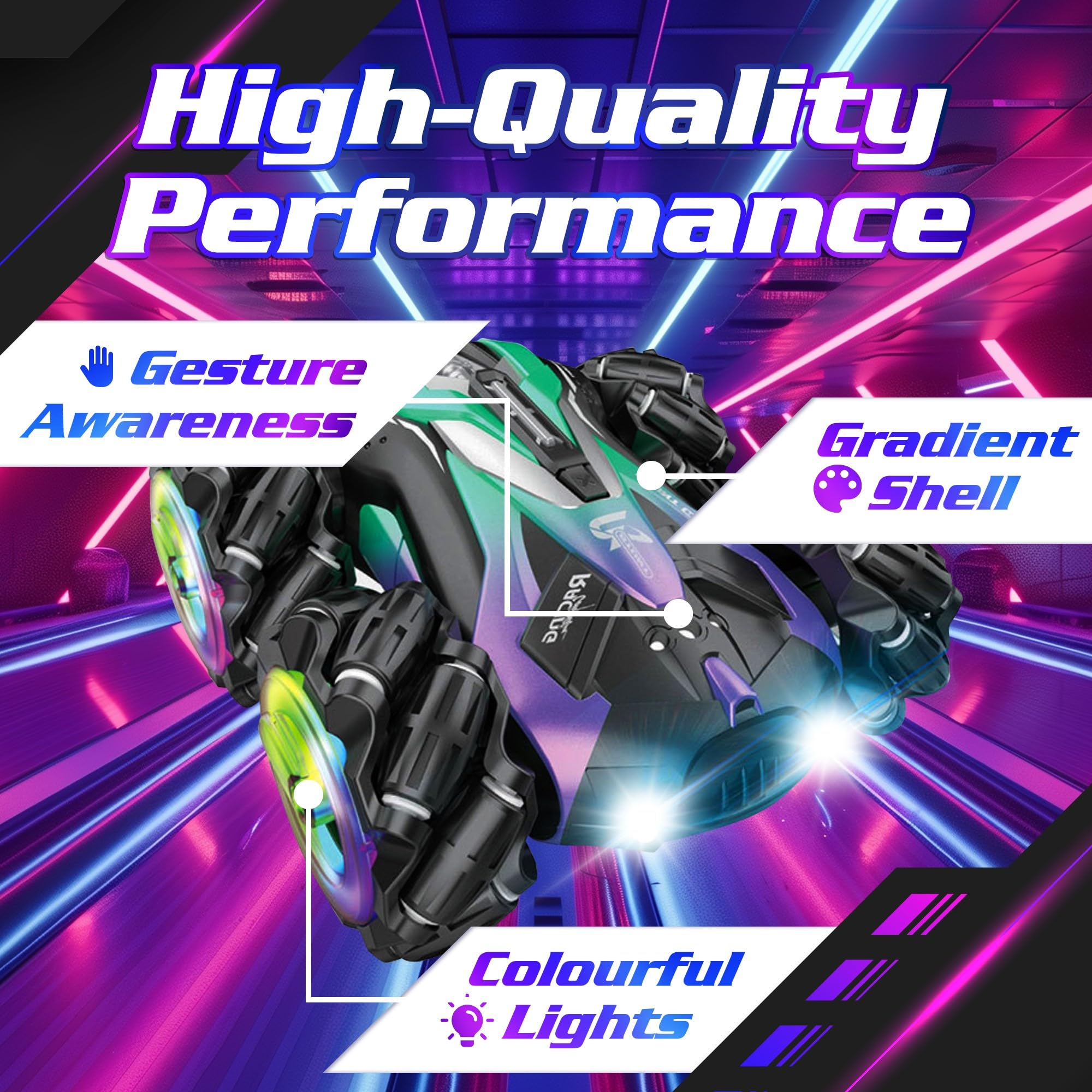 Remote Control Cars, RC Stunt Car with Hand Gesture Control, RC Car Toys for 6 Year Old Boy - Image 3