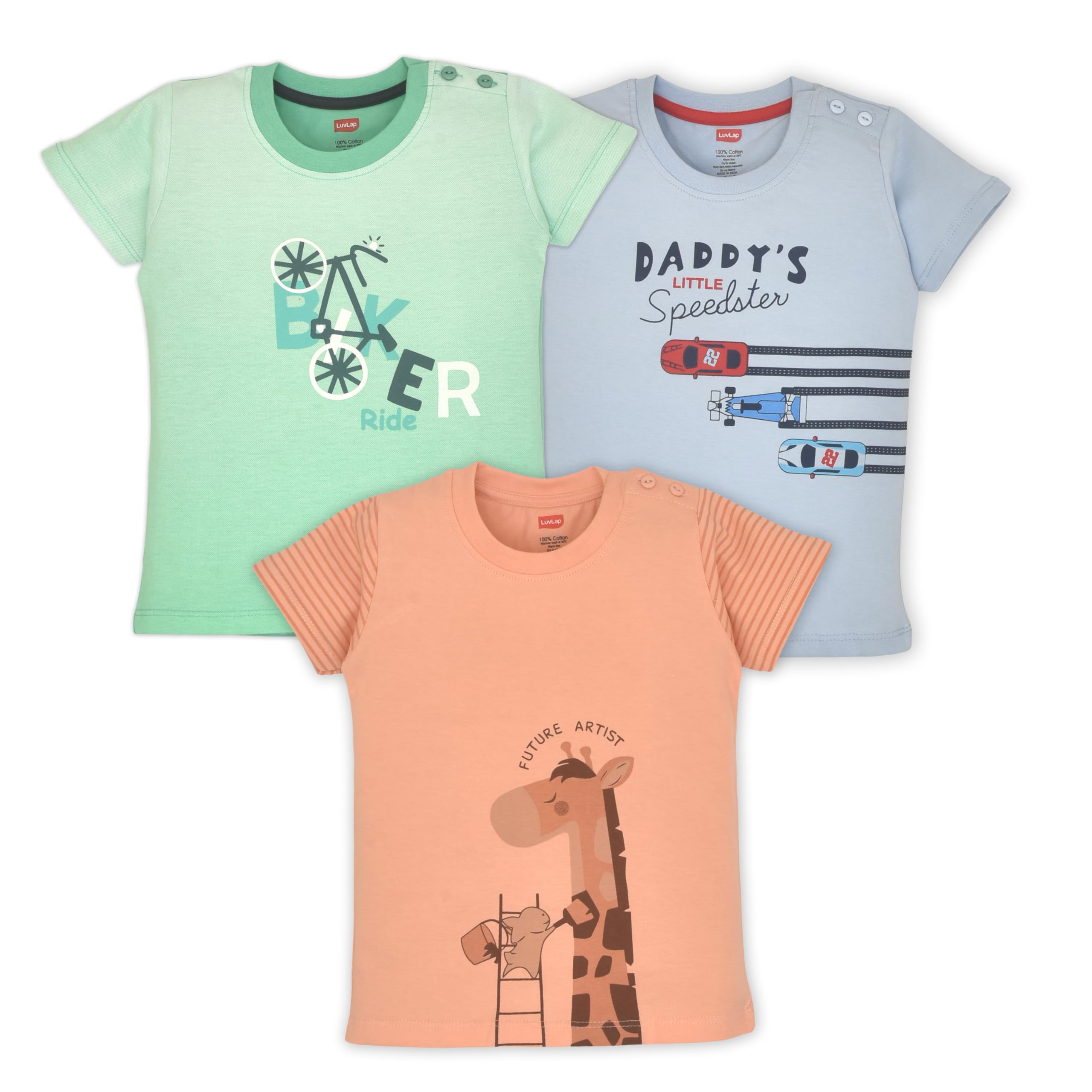 luvlap Boy's Cotton Printed Regular Fit Set 5.2-FS T-Shirt-PO3-picture-0